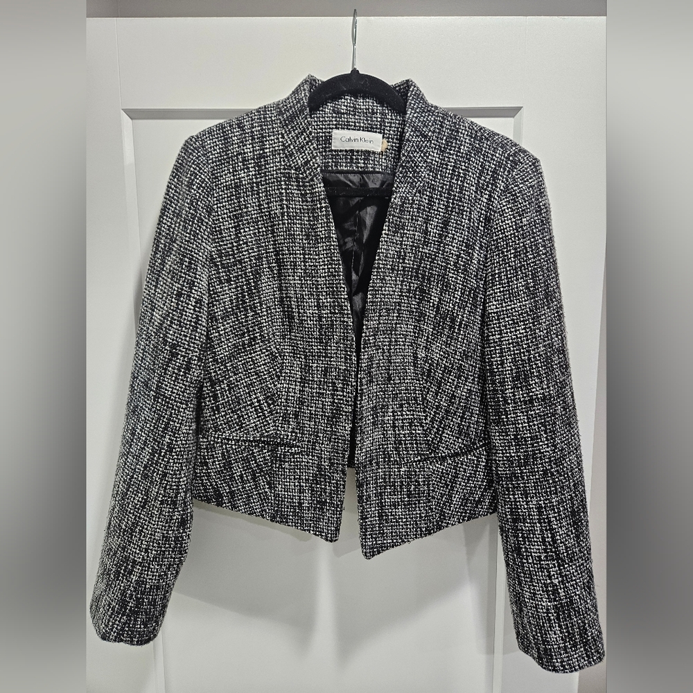 Calvin Klein Women's Black and White Jacket